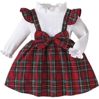 Buy & Try by Dharmikaay Girl's Christmas Lycra Frock Dress for Girls Short Frock Baby Princess Western Dresses| Stylish Fancy Kids Clothing for New Year Winter, Fashion Red
