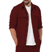 Lymio Casual Shirt for Men|| Shirt for Men|| Men Stylish Shirt (Rib-Shirt) (2XL, Maroon)