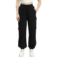 Q - RIOUS Women's Relaxed Fit Cargo Style Jogger Pants (Black_32)