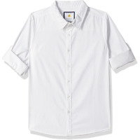 Amazon Brand - Symbol Boy's Regular Shirt (SYMAW22SHR02_White 5-6 Years)