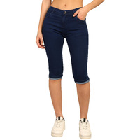 Nifty Women's Denim Stretchable Slim Fit Capris (CPRI_PLN_BSC_36_Blue_36)