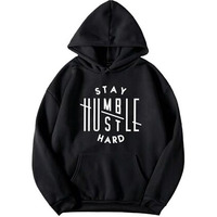 TAGDO Men's Printed Hooded Neck Hoodie (RF-Humble-HDY-2014-Black-M)