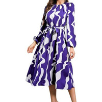 Leriya Fashion Rayon Fit and Flare Below The Knee Women Dress (LF-WD1221_Blue