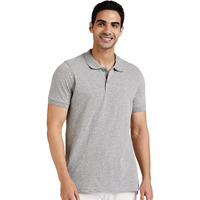 Amazon Brand - Symbol Men's Solid Cotton Rich Polo T Shirt | Collar Tshirts | Half Sleeves | Plain-Regular Fit (Mid Grey Melange_4XL) (Available in Plus Size)