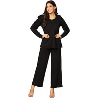 Leriya Fashion Ethnic Co Ord Set | Co Ord Set for Women | Night Dress for Women | Night Wear for Women | Payjama Set for Women | Women Two-Piece Outfits | Coord Sets (X-Large, Black) LF-W1807&TR863