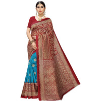 Yashika Women's Plain Weave Art Silk Saree (Sdpl-Metro_Turquoise_Free Size_Rama)