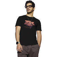 Bewakoof Men's Printed 100% Cotton T-Shirt - Regular Fit, Round Neck, Half Sleeves Black