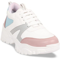 Shoetopia Women's Platform Heel Sneakers White