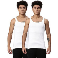 Levis Mens Style #015 Sports Regular Fit Solid Vest (#015-VEST-WHT/WHT-P2_White_M)