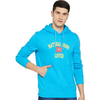 Levis Mens Cotton Blend Hooded Neck Sweatshirt (17096-0074L_Blue_L)