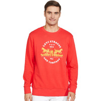 Levis Mens Cotton Crew Neck Regular Fit Sweatshirt (59638-0153_Poppy Red_Medium)
