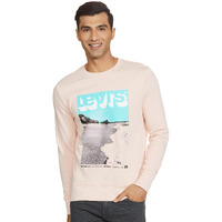 Levis Mens Cotton Crew Neck Regular Fit Sweatshirt (59638-0162_Peachy Keen Pink_Medium)
