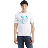 Levis Mens Crew Neck Regular Fit Graphic T-Shirts White