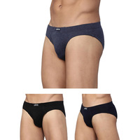 Levis Mens Cotton Style #011 Comfort Regular Fit Solid Brief (Pack of 3) (#011-BRIEF-BLK/NAVY/NMEL-P3_Black,Navy,N.Melange_M)