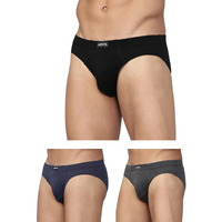Levis Mens Cotton Style #011 Comfort Regular Fit Solid Brief (Pack of 3) (#011-BRIEF-DK GMEL/BLK/NMEL-P3_Dk. Grey Melange,Black,N.Melange_XL)