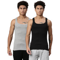 Levis Mens Style #015 Sports Regular Fit Solid (015-VEST_Lt. Grey Melange,Black_L)