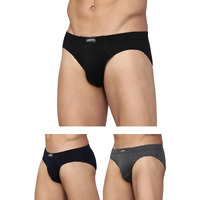 Levis Mens Cotton Style #011 Comfort Regular Fit Solid Brief (Pack of 3) (#011-BRIEF-DK GMEL/BLK/Navy-P3_Dk. Grey Melange,Black, L)