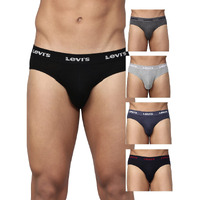 Levis Mens Cotton Modern Regular Fit Solid Brief (Pack of 5) (#009-BRIEF-ASST-P5_Assorted_M)