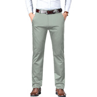 AVANOVA Mens Solid Light Pista Trousers Light Business Style Slightly Stretch Straight Leg Pants for Outdoor Casual Daily Trouser II Mens Regular Casual Pants Trouser (Trouser 126 Light Pista-36)