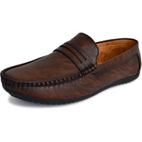 Karaddi Loafer for Mens Shoes Tan Brown Black Shoe for Men Casual, Material - Vegan Leather, Size - 9 UK