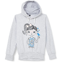 T2F Girls Cotton Hooded Regular Fit Hoodie (BYS-SS-10_Multicolor_5-6 Years)