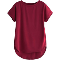 Fabricorn Combo of Plain Color Stylish Up and Down Cotton Tshirt for Women, Short Sleeve, Round Neck (Maroon)