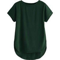 Fabricorn Plain Bottle Green Stylish Up and Down Cotton Regular Fit Tshirt for Women's (Bottle Green, X-Small)