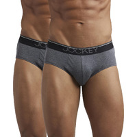 Jockey Men's Super Combed Cotton Briefs with Ultrasoft and Durable waistband (Pack of 2) 8037_Charcoal Melange_S