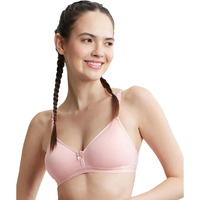 Jockey 1581 Women's Wirefree Non Padded Super Combed Cotton Elastane Stretch Medium Coverage Beginners Bra with Ultrasoft and Durable Underband_Blush Pink_32B