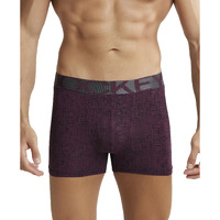 Jockey IC30 Men's Tactel Microfiber Elastane Stretch Printed Trunk with Moisture Move Treatment_Potent Purple Printed M