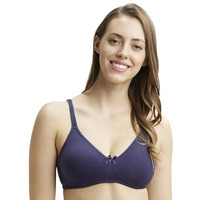 Jockey 1722 Women's Wirefree Non Padded Super Combed Cotton Elastane Stretch Medium Coverage Everyday Bra with Concealed Shaper Panel and Adjustable Straps_Classic Navy_38C