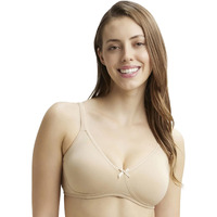 Jockey 1722 Women's Wirefree Non Padded Super Combed Cotton Elastane Stretch Medium Coverage Everyday Bra with Concealed Shaper Panel and Adjustable Straps_Skin_38C