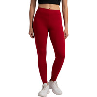 Jockey Women's Super Combed Cotton Elastane Stretch Slim Fit Leggings with Ultrasoft Waistband_Style_AW87_Shanghai Red_S