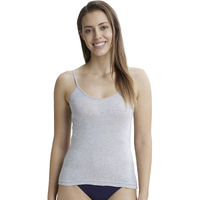 Jockey Women's Super Combed Cotton Rib Camisole with Adjustable Straps and StayFresh Technology_Style_1487_Steel Grey Melange_XXL