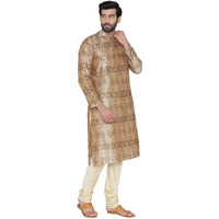 Manyavar Men's Art Silk Kurta Pyjama (SOSK388_Multicolored_S)