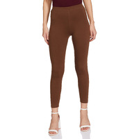 Max Women Regular Fit Solid Elasticated Leggings (NOOSAL21BR_Brown_XL)