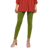 Max Women Solid Leggings (NOOSAL21LG_Light Green_L) Slim