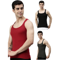 Lux Cozi Men's Pack of 3 Multicolor Sleeveless Cotton Vest (Size : 95cm)