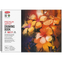 Anupam Artist Premium Drawing Book A3 | Acid-free Cartridge Paper 160GSM (40 Sheets, 80 Pages) | Spiral-Bound Sketchpad for Artists & Professionals for Marker Colored Pencil Charcoal Pastel