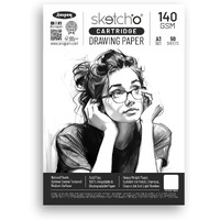 Anupam SketchO Sketching & Drawing Paper A3 | 50 Sheet 100 Pages | 140 GSM Sheet for Pencil, Charcoal, Graphite, redchalk Pastel, Chalk, Oil Pastel & Wax Crayon for Artist's & Amateurs