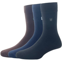 Allen Solly Men's Cotton Full Length Socks (Pack Of 3) - Black, Brown, Navy