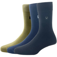 Allen Solly Men's Cotton Full Length Socks (Pack Of 3) - Black, Beige, Navy