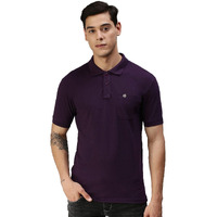 ONN Men's Purple Half Sleeves Polo Collar T-Shirt with Pocket(Size : X-Small)