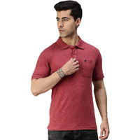 ONN Men's Wine Half Sleeves Polo Collar T-Shirt with Pocket(Size : 4X-Large)