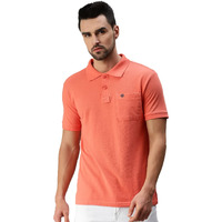 ONN Men's Peach Half Sleeves Polo Collar T-Shirt with Pocket(Size : X-Small)