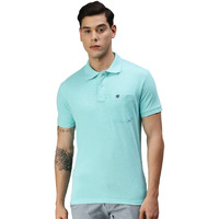 ONN Men's Sky Blue Half Sleeves Polo Collar T-Shirt with Pocket(Size : Small)