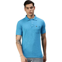 ONN Men's Sapphire Blue Half Sleeves Polo Collar T-Shirt with Pocket(Size : X-Small)