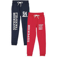 T2F Boy's Regular Joggers (BYSJOG2P01_Red+Navy