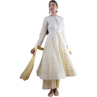 Libas Women's Silk Blend Kurta Set (5717_Yellow