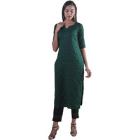 Libas Women's Rayon Straight Kurta (7333_Green